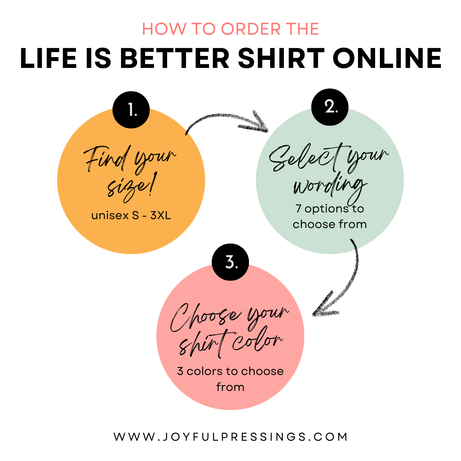 How to order a Life is Better T-Shirt graphic.