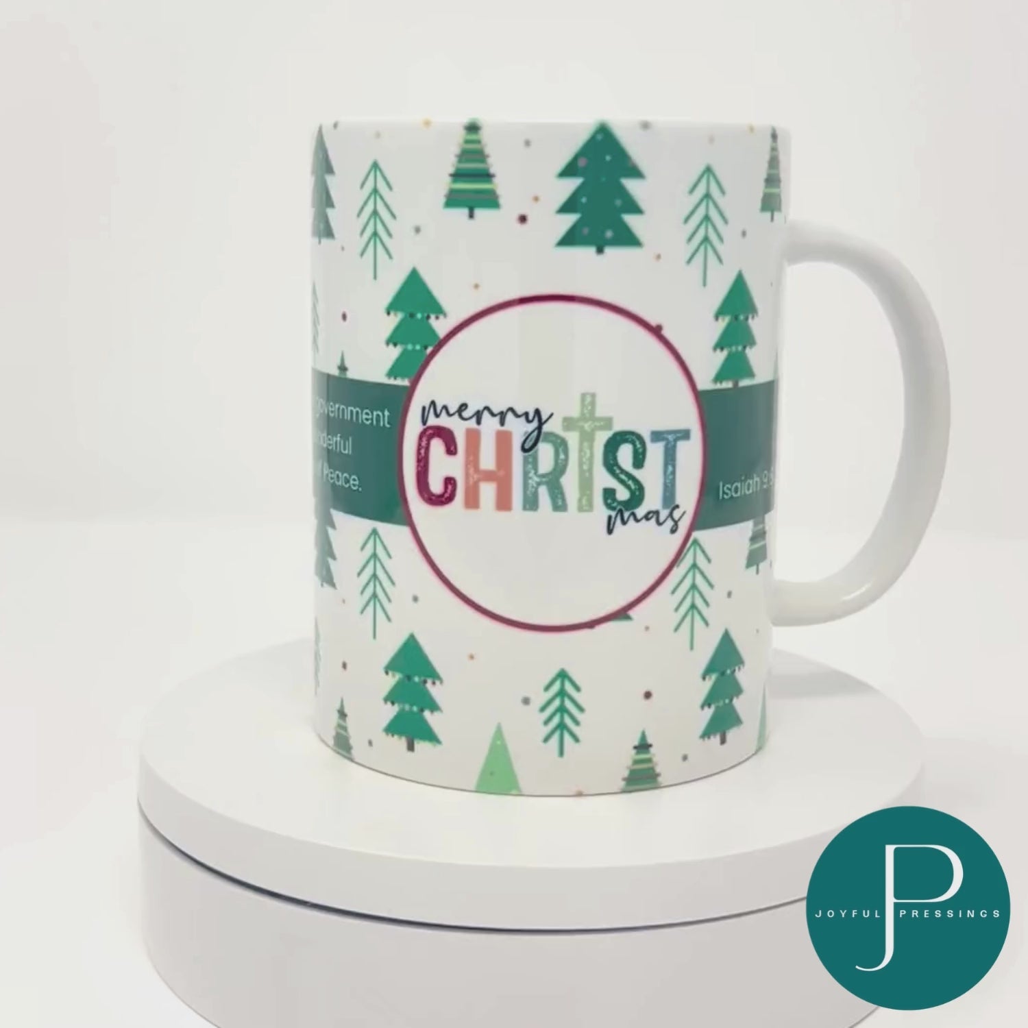 rotating video of Merry CHRISTmas mug